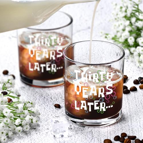 Futtumy 30th Birthday Whiskey Glass - 10 OZ Thirty Years Later Gift for Men Him Dad