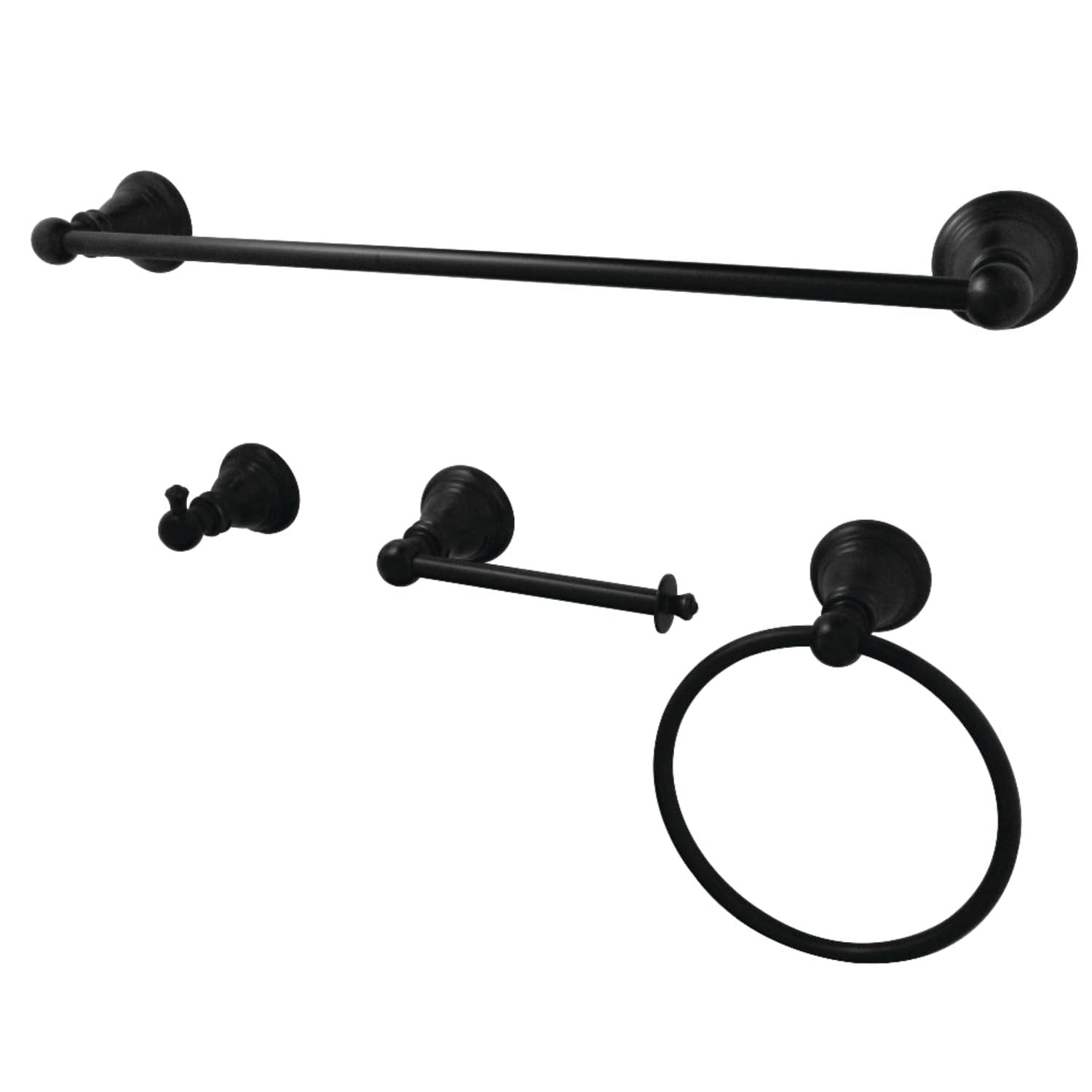 Kingston Brass BAHK192478MB American Classic Bathroom Hardware Set, Matte Black 18 x 7 x 3.25