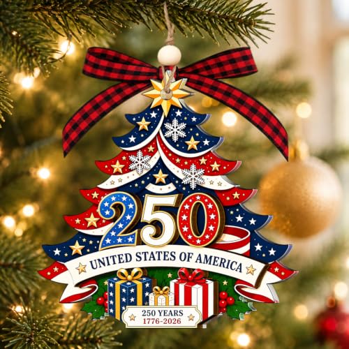 Holoring 250th Anniversary USA Patriot Christmas Ornament Tree 2026