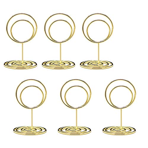 20pcs Mini Gold Table Number Holders - Metal Wire Place Card Stands