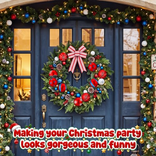 Red Spider Web Christmas Ornaments Set - 12 pcs, 2.36" Holiday Decorations