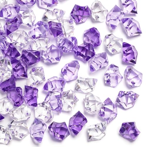 Assorted Purple Acrylic Ice Rocks - 150-Piece Vase Filler & Table Scatter