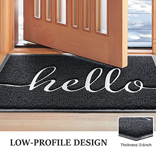 Non-Slip Welcome Door Mat for Entryway - 30x17.5 Low Profile Outdoor Rug
