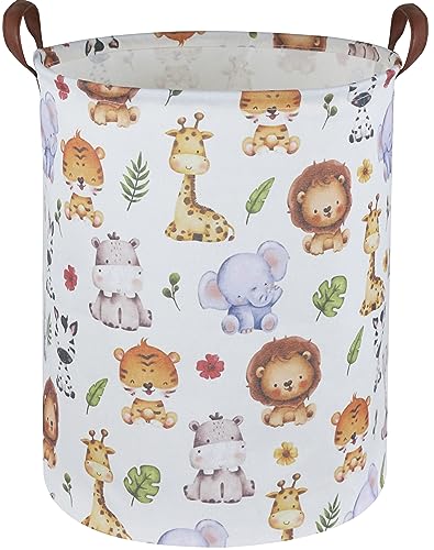Kids Laundry Hamper and Cute Animal Toy Storage Basket
