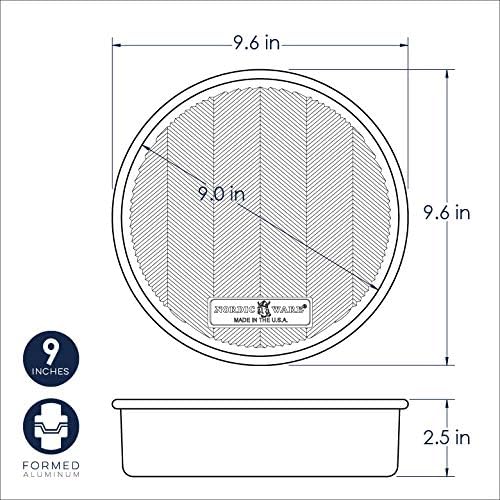 Nordic Ware 9-Inch Round Cake Pan Set - Durable Nonstick Bakeware | 2-Pack, Natural Finish