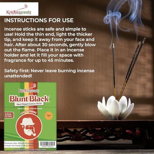 144 Hand-Dipped Incense Sticks with Wooden Holder - 12 Assorted Scents
