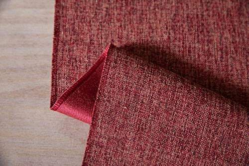Red Burlap Table Runner 108in x 13in with Tassels - Classic Rustic Farmhouse 100% Polyester