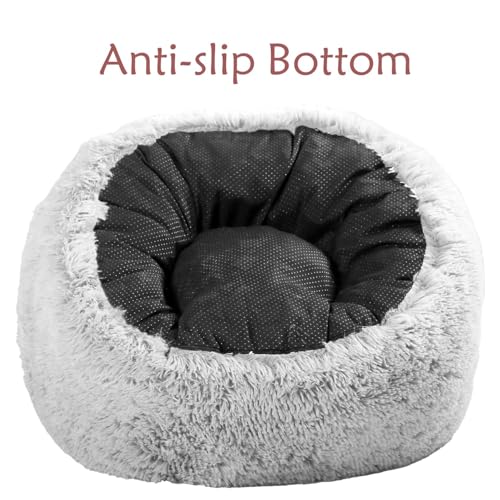 Plush Faux Fur Memory Foam Bean Bag Chair - Grey Soft Lounge Sofa