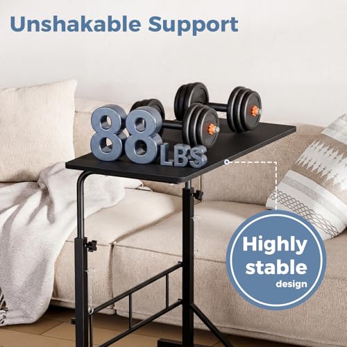 31.5" Adjustable Height Walking Pad Desk - Mobile Rolling Laptop Stand