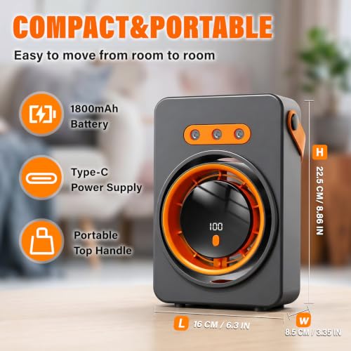 Portable Air Conditioner Fan, 1800mAh Rechargeable Evaporative Cooler with Mist, 5 Speeds and 160ml Water Tank