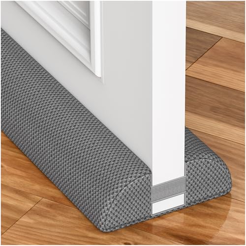 Double-Sided Door Draft Stopper & Gap Filler - Fits 24-30 Inch Doors, Gray