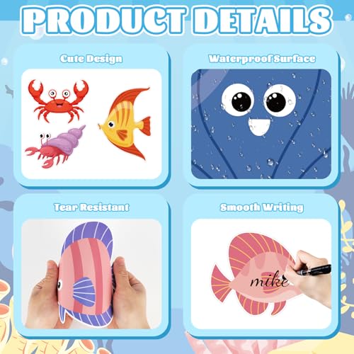 Ocean Bulletin Board Decorations Set - 64 Pcs Under The Sea Cutouts