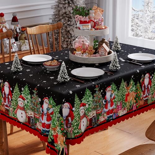 Siilues 60 x 120 Inch Christmas Tablecloth - Rectangular Premium Polyester