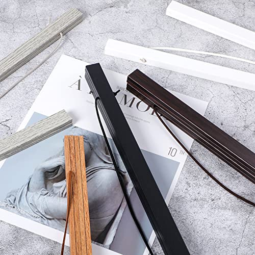 Benjia Magnetic Poster Hanger 8 Inch Teak Wood Frame for Art Prints Photos