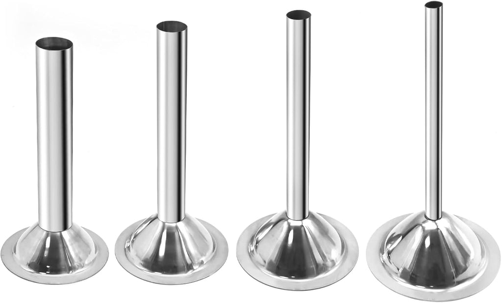 Saihisday Sausage Stuffing Tubes - Stainless Steel Nozzles for #32 Meat Grinder | 4 Sizes Included