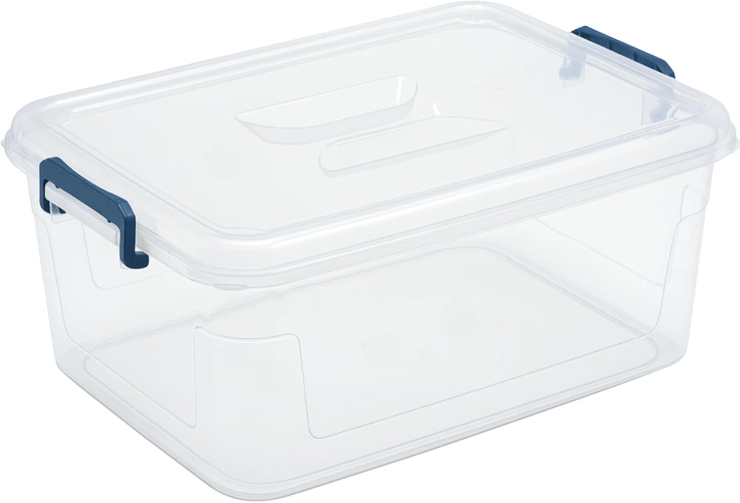 Tribello Storage Bins - Clear Stackable Plastic Containers with Lids | 21 Qt Capacity