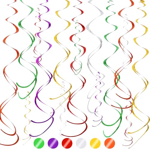 BEISHIDA Rainbow 30Pcs Hanging Swirls Decorations for Wedding Christmas Party