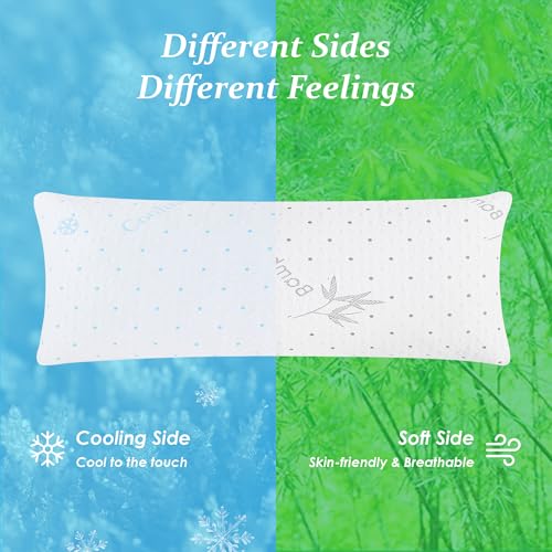 Cooling Shredded Memory Foam Body Pillow with Washable Cover