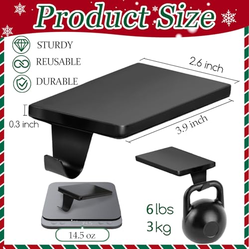 Heavy Duty Black Iron Christmas Stocking Holders for Mantel - Set of 2