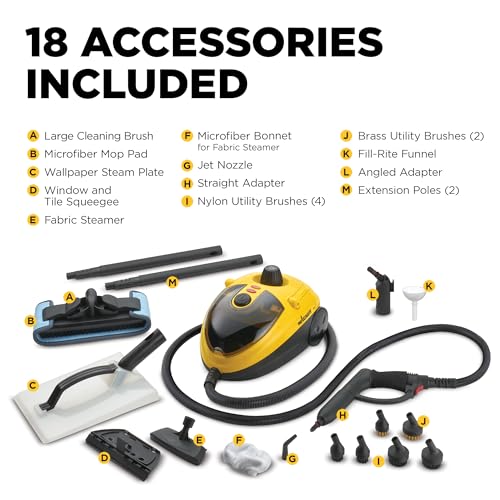 Multipurpose Steam Cleaner with 18 Accessories for Home and Wallpaper