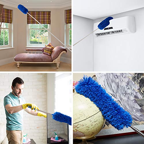 Cobweb Duster Kit with 100-Inch Extension Pole & 2 Washable Duster Heads