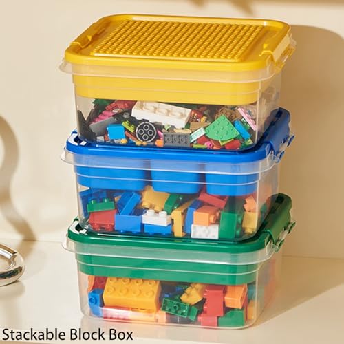 Stackable Building Block Storage Organizer with Baseplate Lid