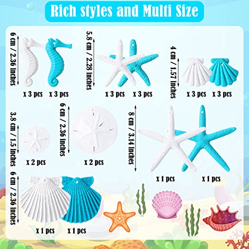 Jetec 26PCS Beach & Nautical Christmas Ornaments Resin Coastal Decor Set