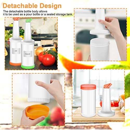 Darckle 6-Piece Multi-Color Juice Pour Bottles & 20 Stainless Steel Pourers – 1L Reusable Bar & Kitchen Set