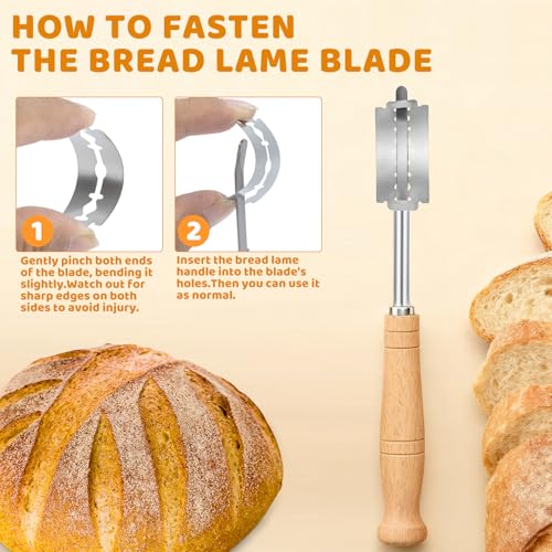 40-Piece Bread Lame Replacement Blades, Stainless Steel Sourdough Scorer