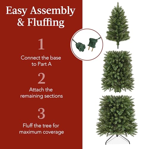 7.5ft Pre-Lit Slim Pencil Artificial Christmas Tree with 350 Lights