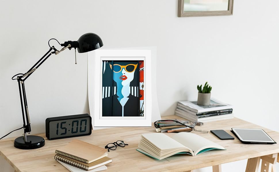 WeePro 2-Pack Kids Art Frames 8.5x11 Front Opening Display, Picture Frames for Kids Artwork, Holds 150 Pieces Each, Art Storage and Wall Display, White