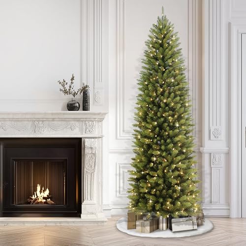 7.5ft Pre-Lit Fraser Fir Pencil Christmas Tree with 350 Clear Lights