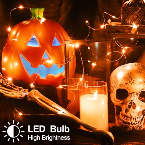 Orange Fairy String Lights 33Ft 100 LED Battery Operated Timer