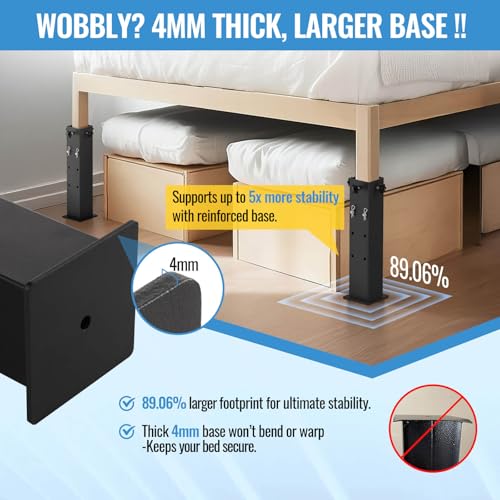 Heavy-Duty Bed Risers for College Dorms | Adjustable Heights 6-12in