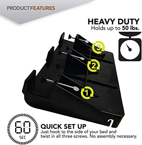 Clip-On Bedside Shelf for Bunk Bed, Dorm Room Nightstand with Cup Holder