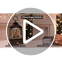 Christmas Snow Globe Lantern with Music & Lights - Flying Santa Scene, Giftable Holiday Decor