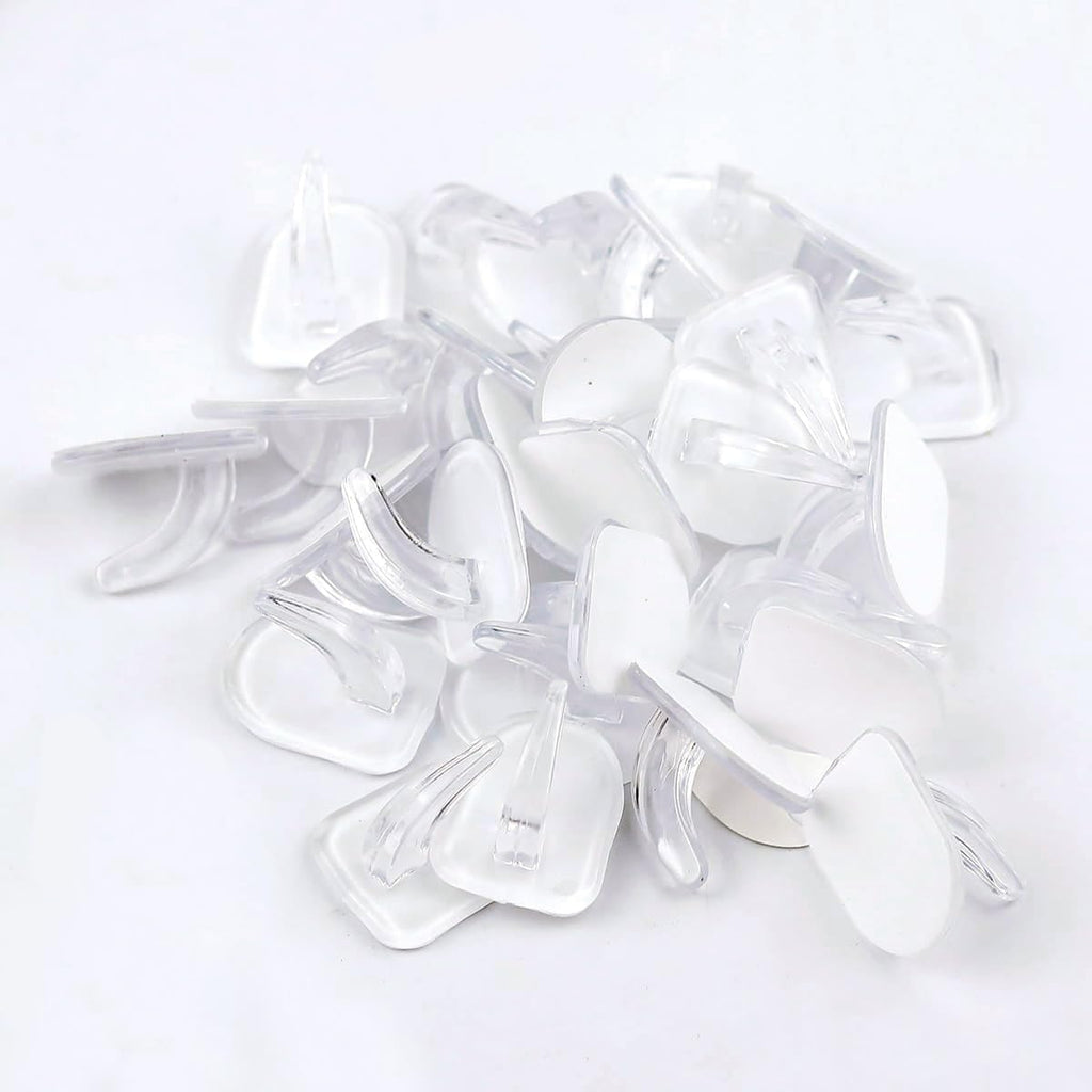 Skiennix Clear Adhesive Wall Hooks - 36 Transparent Sticky Hooks for Seamless Hanging | Kitchen, Bathroom, Office