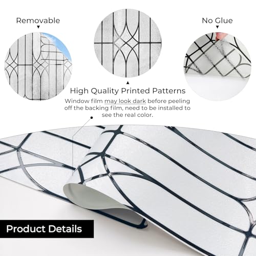 Dusseldorf Window Privacy Film - Decorative Static Cling, 17.5" x 78.7"