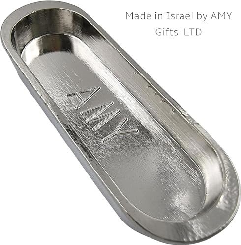 Car Mezuzah with Travelers Prayer Scroll and Hoshen Stones - Nickel Finish