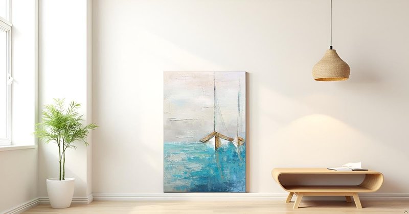 Yihui Arts Hand Painted Textured Coastal Sailboats with Gold Foil Accents Wall Art
