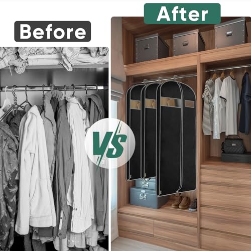 43-Inch Breathable Garment Bag with Shoe Compartment for Travel and Closet
