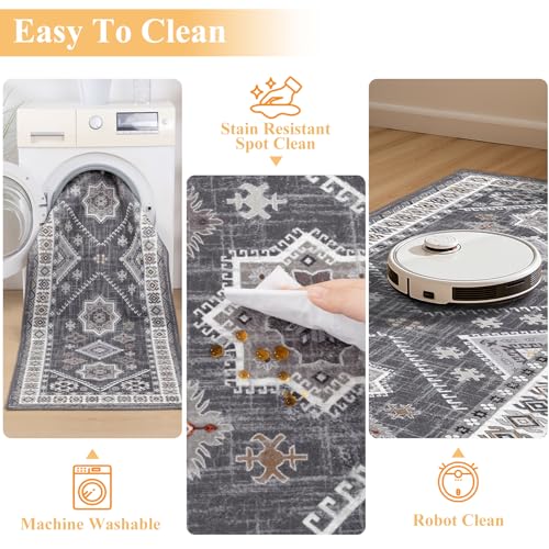 3-Piece Boho Kitchen Rug Set, Washable Non-Slip Farmhouse Floor Mats