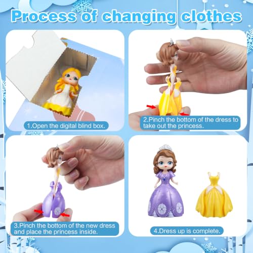 24-Day Princess Doll Christmas Advent Calendar Set with 12 Outfits