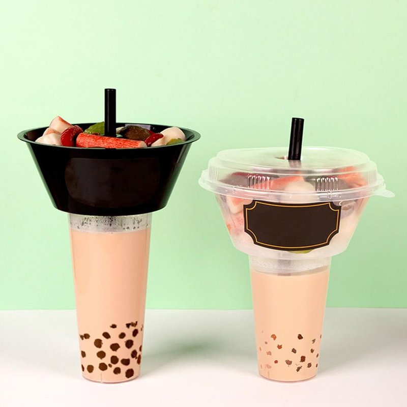 Hemoton 5 Sets Reusable Snack Containers with Tumbler and Snack Bowl Combo for Fries Chips and Drinks - Portable Cup Combination for Home Dining and Entertaining