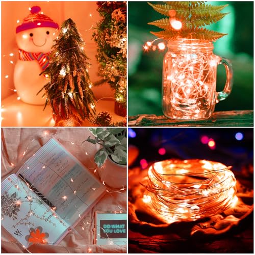 Orange Fairy String Lights 33Ft 100 LED Battery Operated Timer