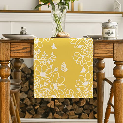 Artoid Mode Yellow Bloom Table Runner 13x72 Inch - Home Decor