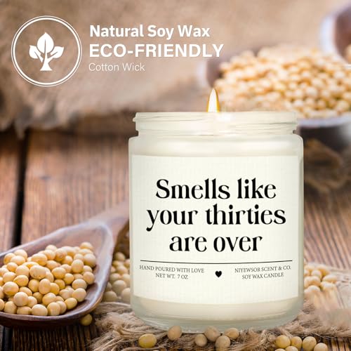 Funny 40th Birthday Scented Soy Candle - 7oz Lavender Aromatherapy Gift