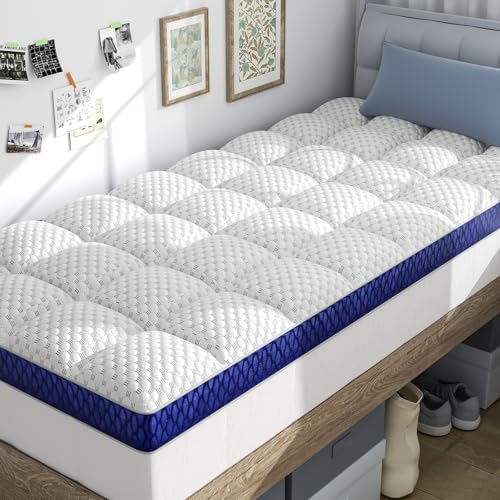 BEDELITE Twin XL Mattress Topper - 3" Cooling Bamboo Memory Foam Pad
