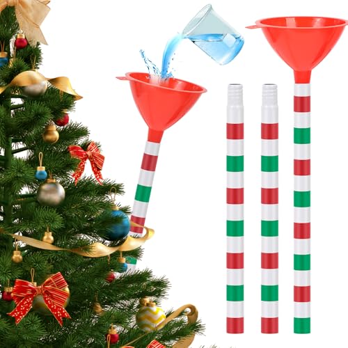 Adjustable 45-Inch Christmas Tree Watering Funnel with Iron Tubes