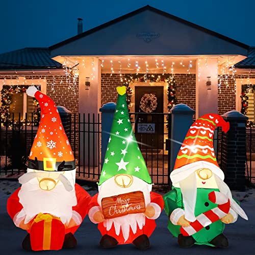 Sosation 7 ft Christmas Gnome Inflatable Outdoor Decoration - Cute Gnome
